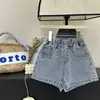 Shorts de Mezclilla de Verano para Niñas, Marca de Moda Infantil de Moda, Elegantes Pantalones Cortos Estilo Coreano con Pedrería