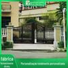 Porta dobrável elétrica de alumínio Art courtyard door design Villa auto-construído porta de segurança de abertura dupla Porta plana de alumínio estilo europeu Arte