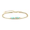 Pulsera AMZ de mano impermeable y que no se decolora de oro de 18 quilates, cilíndrica, de piedra natural, exquisita, de alta gama, de doble capa, de acero inoxidable para mujer