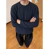 "Textura suave, acabado mate suave" camiseta minimalista de cuello redondo y manga larga para hombre, corte holgado, prenda básica para otoño e invierno, nuevo modelo 2026