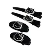 Nuevo Estilo Coreano Cuero Negro Flequillo KT Negro Clip Tocado de Gama Alta Accesorios para el Cabello Clip para Cabello Suelto Gato Lindo Femenino Clip para el Cabello