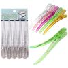 Pinzas de Pato para Sección y Peinado de Extensiones de Cabello 14cm Transparentes Coloridas Pinzas de Cristal de Nueve Secciones Set de 5 Piezas Pinzas Puntiagudas