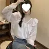 Camisa de Manga Larga Elegante Holgada Delgada Transpirable con Cordones y Diseño de Cuello en V Estilo Coreano Nuevo Primavera para Mujer