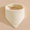 Toalla de Saliva de Algodón Puro de Cuatro Capas Toalla Triangular de Crepé Color Sólido Babero de Gasa Babero de Crepé Liso Babero de Algodón