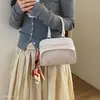 Bolsa feminina versátil estilo coreano com textura para o dia a dia, bolsa transversal quadrada pequena estampada 2026, bolsa de ombro trançada vintage, novo modelo
