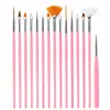 15 sets de set de bolígrafos para uñas pintura flor línea de arrastre pintura flor de punto bolígrafo de fototerapia varilla de plástico set de herramientas para uñas Venta al por mayor