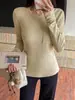 Top de Base de Felpa de Acetato de Lana para Mujer 2026 Otoño/Invierno Nuevo Estilo Súper Atractivo Elegante Versátil Top de Manga Larga con Bolsillos