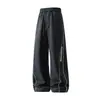 Calça reta moderna para a nova estação de primavera e outono para homens, com estilo casual americano, tamanhos grandes, corte solto e design versátil de perna larga adequado para esportes.