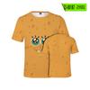 Suministro Transfronterizo Bob Esponja Verano Nuevo Camiseta de Manga Corta para Mujer Estampada Casual Cuello Redondo Top Logo Imprimible