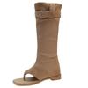 Botas Verão Celebridade da Internet Nova Chegada 2024 Moda Estilo Coreano Chinelos de Dedo Sandálias Cano Alto Botas Western de Jeans