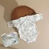 Roupas de Bebê, Macacões para Recém-Nascidos, Primavera e Outono, Macacão de Manga Longa 100% Algodão para Todas as Estações, Macacão Estilo Monge Borboleta, Confortável para Bebês