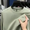 Sudadera con cuello redondo para hombre, algodón de alta calidad, nueva moda casual de otoño, camiseta base holgada de manga larga