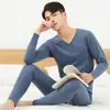 Conjunto Exclusivo de Ropa Interior Térmica para Hombres y Mujeres, Forrado de Felpa Otoño Pareja Invierno Conjunto Sin Costuras por Ambos Lados