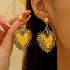 Europeo y Americano Transfronterizo Personalidad Exagerada Retro Religioso Múltiple Sagrado Corazón Colgante Collar Aretes para Mujer Diseño Plata Corazón