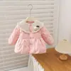 Jaqueta Quente de Inverno Nova para Meninas com Forro de Fleece Estilosa Fashionável Estilo Princesa Jaqueta Superior com Forro de Fleece Roupa Externa para Sair