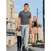 Camisa Polo Cuello en V Manga Corta Tejido de Punto para Hombre Cuello de Gaviota Estilo Británico de Negocios Europeo y Americano Verano Seda de Hielo Exportación Venta al por Mayor Transfronteriza