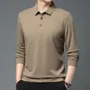 Nueva Camiseta de Manga Larga para Hombre con Diseño de Flor de Piña Primavera Cuello Campana Casual de Negocios Camisa Polo Top Base Elástica Hombre