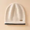 Gorro de Punto para Mujer Moda 100% Cachemira Pura Gorro de Otoño e Invierno Gorro Cálido Pequeño que Favorece el Rostro Gorro para Ciclismo al Aire Libre Gorro para el Frío
