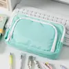 Estuche nuevo para estudiante de gran capacidad, caja de papelería con ventana frontal simple, bolsa de cosméticos para niña, bolsa de almacenamiento, estuche