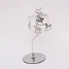 Exquisito Regalo Acero Inoxidable Vela de Aromaterapia Bandeja Redonda Delgada 9.5cm Adorno de Navidad Portavelas de Linterna Giratoria
