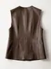 Jaqueta de Couro Preta de Comprimento Médio Feminina com Gola Alta e Cintura com Amarração, Novo Estilo Outono e Inverno, Elegante Casaco de Couro