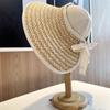 Sombrero Plegable Vacacional de Pescador con Cobertura Facial Completa, Protección UV, Parasol, Sombrero de Sol de Copa Vacía, Ala Grande para Mujer, Playa, Lujo Ligero