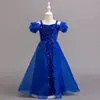 Vestido de Veludo com Lantejoulas, Vestido Princesa de Um Ombro Só, Vestido de Anfitriã com Mangas Bufantes, Vestido Cauda de Sereia