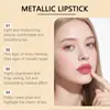Labial en Crema Metálico Rojo Rosa Zephoco, Textura Ligera, Hidratante y Fácil de Aplicar para Crear un Maquillaje de Labios Brillante