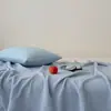 2025 Novo Tipo de Cobertor de Fio de Quatro Camadas de Algodão com Franjas-Foto de Cama 150*200cm Azul Geleira