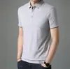 Polo de manga corta con solapa para hombre, camiseta de verano de marca de moda, estilo coreano, corte entallado, nueva camiseta de moda 2025, combinable con todo.
