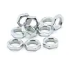 Porca Sextavada Fina Zincada Branca Porca Plana Porca Fina Acessórios de Iluminação Porca Sextavada de Dente Fino Passo 1.0