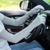 Luvas de protetor solar anti-ultravioleta verão ciclismo carro elétrico protetor de braço fino antiderrapante condução alongada mangas de seda de gelo