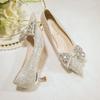 Tacones altos para mujer, primavera y otoño 2023, estilo coreano, punta estrecha, boca baja, lazo