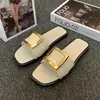 Pantuflas Planas de Verano para Mujer Transfronterizas 2023, Versátiles, Casuales, Cómodas, Antideslizantes, Suela Suave, Calzado de Exterior, Elegantes Chanclas de Playa