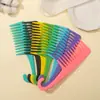 Peine de Dientes Anchos Peine Masajeador con Gancho Peine para Cabello Rizado Cabello Largo Fácil de Peinar Peine Grande para el Hogar No se Rompe Fácilmente Cabello Liso para Hombres y Mujeres