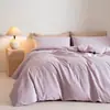 Juego de Cama de Satén de Algodón 100S de Fibra Larga de Alta Gama, Cuatro Piezas, Cálido para Otoño e Invierno, Sábana y Funda de Edredón de Algodón Puro