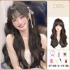 Peluca Ruolan Xuchang para Mujer Verano Delgada Lolita Té con Leche Champán Cabello Largo Rizado Esponjoso Cabello Artificial Cobertura Completa para la Cabeza