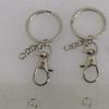 Llavero con Hebilla Giratoria de 3 Puntos Boca de Pez Transfronteriza Accesorio Versátil Colgante de Bolso con Pompón Anillo Plano con Cadena Accesorios de Ferretería