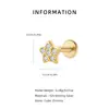 Pendientes de Estrella de Plata de Ley S925 para Mujer, Joyería de Piercing de Alta Gama, Tachuelas de Estrella de Cinco Puntas, Tachuelas para Cartílago