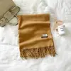Bufanda de Color Sólido para Mujer Invierno Nuevo Bufanda de Imitación Cachemir Europea y Americana Bufanda Cálida Multicolor Transfronteriza Chal Largo Venta al por Mayor