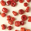Producto semiacabado de accesorio de león Pixiu de ágata roja natural, cuentas espaciadoras para pulsera y collar DIY de ágata roja del sur al por mayor