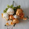 Fabricante Peonía de Otoño 13 Cabezas Estilo Europeo Peonía Envuelta en Núcleo Ramo de Flores de Peonía Boda Hogar Arte Floral Flor Artificial Peonía Venta al por Mayor