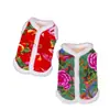 Ropa para Perros Pequeños Mascota Teddy Bichón Schnauzer Perro Pequeño Gato Estilo Otoño e Invierno 25 Noreste Chaleco de Algodón con Estampado Floral Grande