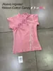 Camiseta ajustada de manga corta estilo Y2K con cuello alto y lazada, estampado dulce y atrevido, estilo puro y seductor, adecuada para ir al trabajo y para citas, top versátil y favorecedor