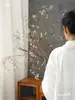 Fruta de Banyan Fruta Blanca Pequeña Flor Seca Ramo Ramas Tronco de Árbol B&B Ramas Secas Decoración de Fruta Seca Arreglo Floral Wabi-Sabi Flores Reales Secadas al Aire