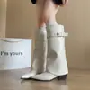 Botas de motocicleta con cañas desmontables, botas de mujer otoño 2026, ajuste ceñido, largas, punta fina, tacón de plataforma moderno, doble uso
