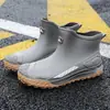 Botas de lluvia para hombre de caña corta de moda transfronterizas, zapatos impermeables para exteriores, botas de lluvia antideslizantes de caña corta, botas de pesca antideslizantes de corte bajo, zapatos de agua