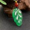 Folhas de Ágata Verde Imperial Mais Vendidas Transfronteiriças, Folhas de Ágata Verde de Alta Transparência de Gelo, Pingentes DIY Estilo Casal