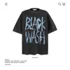 2025 Nova Camiseta de Manga Curta Lavada Estilo Retrô Americano High Street Estampada Pesada Tamanho Grande para Homens, Verão Caimento Solto, Transfronteiriça