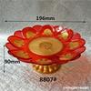 Atacado do Fabricante Bandeja de Frutas Plástica Dourada Bandeja de Pé Alto Bandeja de Frutas para Casamento Conjunto Vermelho para Evento de Casamento